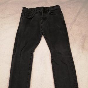 H&M, men's, skinny leg black jeans, 32/32